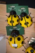 *1x Large and 2x Small Metal Ladybird Wall Art Decorations