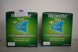 2x Nicorette 2mg Nicotine Gum Original Flavour 210pcs