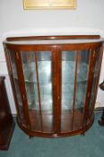 1930’s Bow Front Glazed Display Cabinet by Turnbridge of London