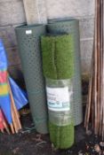 2x Rolls of Neoprene Matting, and a Roll of Artificial Grass 4x1m