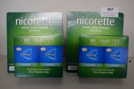 2x Nicorette 2mg Nicotine Lozenges Icy Mint 80pcs