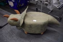 Upholstered Triceratops Footstool (AF)