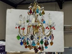 Vintage Six Arm Murano Glass Fruit Chandelier