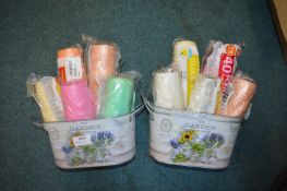 *2x Metal Tubs of Bin Liners