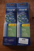 2x Oral-B Pro Cross Action Toothbrush Heads 5pk