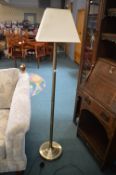 Brass Standard Lamp with Cream Shade