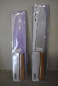 2x Livarno Kitchen Knives with Bamboo Handles