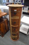 Sheesham Five Drawer Drum Chest 101cm tall