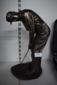 Bronze Effect Figure of a Golfer 38cm tall