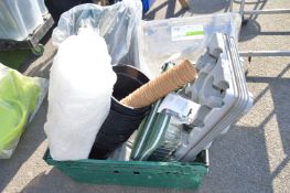 *Basket of Assorted Garden Plant Trays, Covers, Kneelers, etc.
