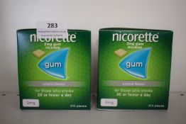 2x Nicorette 2mg Nicotine Gum Original Flavour 210pcs