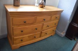 Light Oak Three Over Four Chest of Drawers 130x49cm x 80cm high