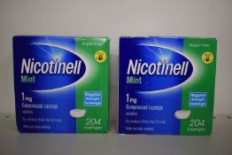 2x Nicotinell 1mg Mint Nicotine Compressed Lozenges 204pcs