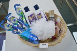 *Basket of Toiletries, Toothbrushes, etc.