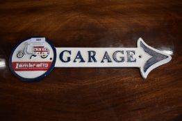 Painted Metal Lambretta Garage Sign