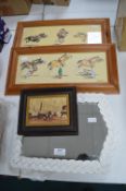 Comical Horse Jumping Prints, Mirror, etc.