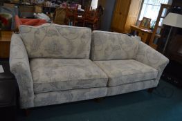 Large Cream & Floral Upholstered Dropside Sofa with Scatter Cushions 260x100cm x 76cm high