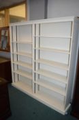 White Painted Adjustable Bookshelf 180cm long x 183cm high