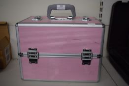 Pink Vanity Case and Contents of Makeup