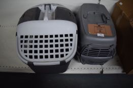 2x Grey Pet Carriers