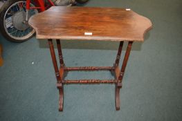 Vintage Mahogany Occasional Table with Turned Stretchers and Supports