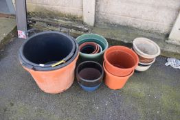 Assorted Plastic and Ceramic Plant Pots