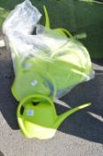 *6x 4L Lime Green Watering Cans