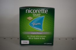 1x Nicorette 2mg Nicotine Gum Original Flavour 210pcs