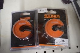 2x Saber 15mm Metal Pipe Cutters