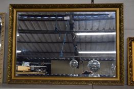 Decorative Gilt Framed Bevelled Edge Wall Mirror 34x24”