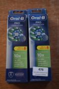 2x Oral-B Pro Cross Action Toothbrush Heads 8pk