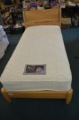Wooden Single Bed Frame with Simmons Deluxe Mattress