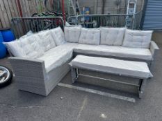 Two Section Rattan Garden Suite with Table