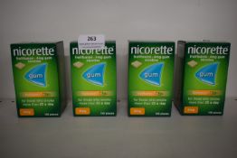 4x Nicorette 4mg Gum Nicotine Fruit Fusion 105pcs