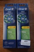 2x Oral-B Pro Cross Action Toothbrush Heads 8pk