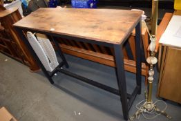 Rustic Style Metal & Wood Effect Bar Table 120x40cm x 100cm high