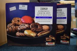 2x Boxes of Tesco Extremely Chocolatey Biscuit Selection 400g