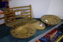 Brass Cattle Gate, and 2x Candle Holders