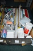 Large Box of Stationery Including Pads and Marker Pens etc.