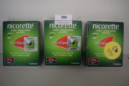 3x Nicorette 25mg Nicotine Patches 7pcs