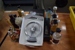 Quantity of Various Alcohol Miniatures, Diecast Model of the London Eye, etc.