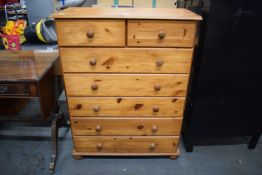 Pine Two Over Five Chest of Drawers