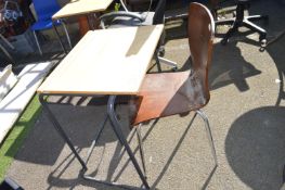*Metal Framed School Desk, and Metal Framed Chair