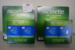 2x Nicorette 2mg Nicotine Lozenges Icy Mint 80pcs