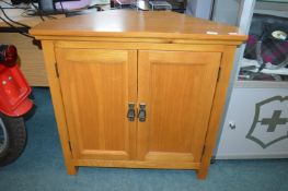 Oak Corner TV Cabinet with Two Doors