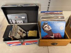 Quantity of Vinyl Albums and Singles, plus Union Flag Gorilla Case, and Vinyl Record Cleaning Kit