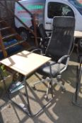 *Metal Framed School Desk, and a Black Office Swivel Chair