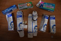 Sudafed Nasal Sprays, Gaviscon, Nurofen, and Bonjela