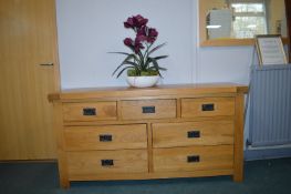 Oak Furniture Land Chunky Oak Three Over Four Sideboard 150x44cm x 78cm high