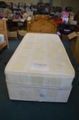 Yorkshire Bed Company Single Two Drawer Divan with Mattress and Pine Headboard